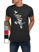 Koszulki męskie - KOSZULKA T-SHIRT MĘSKA Z NADRUKIEM TOM I JERRY KOT MYSZ - L - miniaturka - grafika 1