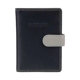 Kolorowe skórzane etui na paszport Visconti RB-75 RFID - czarny - Etui na dokumenty i karty - miniaturka - grafika 1