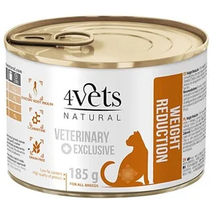 4Vets Natural weight reduction cat 185 g - odchudzająca karma dla kota z nadwagą oraz na otyłość - Mokra karma dla kotów 4Vets Natural weight reduction cat 185 g - odchudzająca karma dla kota z nadwagą oraz na otyłość - Mokra karma dla kotów - miniaturka - grafika 1