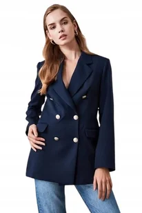 TRENDYOL GRANATOWY DWURZĘDOWY ŻAKIET Z KLAPAMI ELEGANCKI 36 5AA - Marynarki i żakiety damskie TRENDYOL GRANATOWY DWURZĘDOWY ŻAKIET Z KLAPAMI ELEGANCKI 36 5AA - Marynarki i żakiety damskie - miniaturka - grafika 1