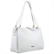 Torebki damskie - Vezze włoska torba skórzana shopper bag biała - miniaturka - grafika 1