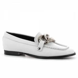 Białe loafersy damskie CARINII - Carinii - Mokasyny damskie - miniaturka - grafika 1