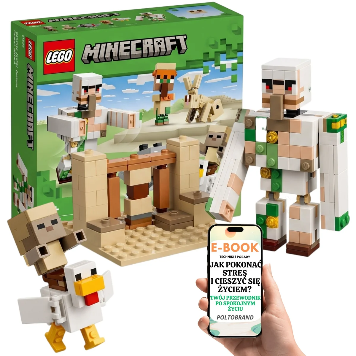 LEGO PREZENT DLA CHŁOPCA 21592 Minecraft Golem i Wioska na Pustyni