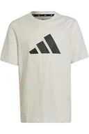 Koszulki dla dziewczynek - Koszulka dziewczęca Adidas 3 Bar Tee bawełniana szara-152 - miniaturka - grafika 1