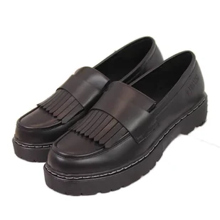 Półbuty damskie na platformie z frędzlami czarne Big Star II274100 - Półbuty damskie - miniaturka - grafika 1