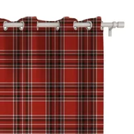 Zasłony - Zasłona CLASSIC wzór CL13 | Czerwona krata 150 x 280 cm tkanina zaciemniająca - miniaturka - grafika 1