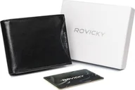 Portfele - Rovicky Szeroki, oryginalny portfel męski z naturalnej skóry licowej Rovicky Nie dotyczy - miniaturka - grafika 1