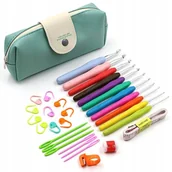 Pasmanteria - ZESTAW SZYDEŁEK DO SZYDEŁKOWANIA DLA DZIECI POCZĄTKUJĄCYCH Z RĄCZKĄ W ETUI - miniaturka - grafika 1