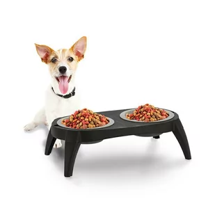 PETS Collection Miska silikonowa, PODWÓJNA, dwie miski dla psa, kota, na karmę, wodę, zestaw misek w stojaku, 2x 500 ml 449021 - Miski dla psów - miniaturka - grafika 1