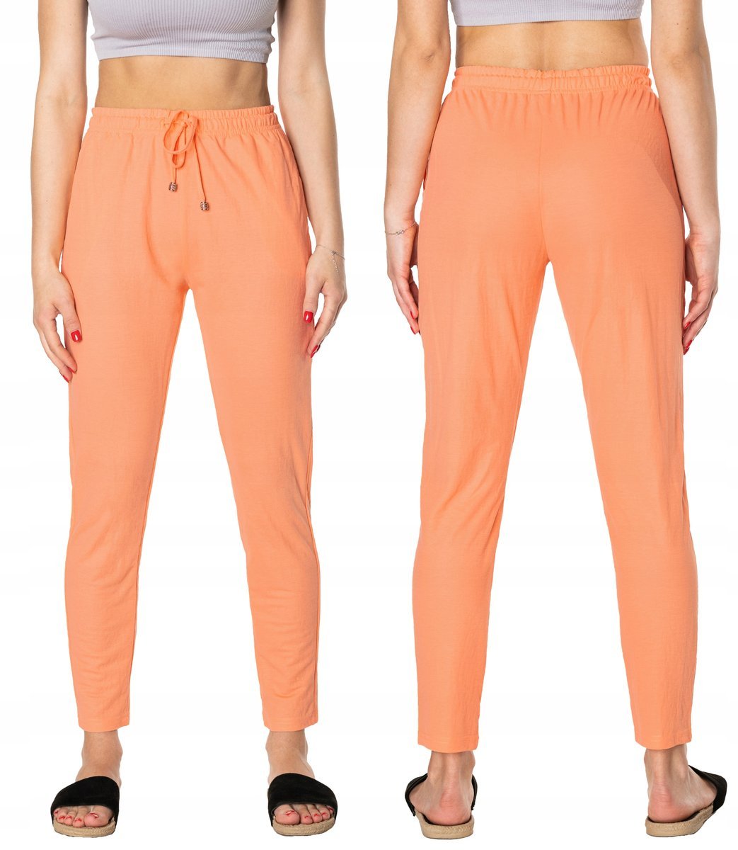 Cienkie Spodnie Damskie Bawełniane Lato 46176-6 M