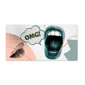 Podkładki na biurko - Mata ochronna na biurko Usta OMG! 100x50 cm - miniaturka - grafika 1