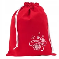 Ozdoby bożonarodzeniowe - Worek Bawełniany na Prezent Świąteczny - Płatki Śniegu na Boże Narodzenie - miniaturka - grafika 1