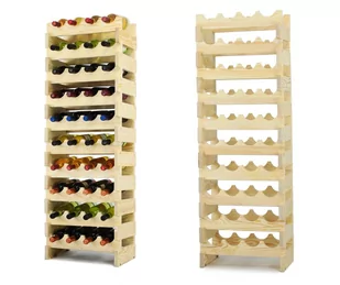 Stojak na wina Regał na wino drewniany modułowy RW10 04x10 Naturalny Surowy Drewno sosnowe ilość butelek 4 RW10_04X10_NNK1 / Wamar-Sosenka - Stojaki na wino - miniaturka - grafika 1