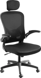 Fotel biurowy, krzesło biurowe Krzesło biurowe Tectake Ergonomiczne krzesło biurowe Arges z regulowanym zagłówkiem - czarny - Fotele i krzesła biurowe - miniaturka - grafika 1