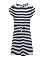 Sukienki - ONLY Dziewczęca Konmay S/S Dress Noos JRS sukienka z dżerseju, Navy Blazer/Stripes: Cloud Dancer, 158/164 cm - miniaturka - grafika 1