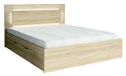 Łóżka - Łóżko FINO dąb sonoma (160x200) podwójne z szufladą - miniaturka - grafika 1