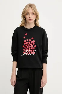 Karl Lagerfeld bluza bawełniana damska kolor czarny z nadrukiem A3W20006 - Bluzy damskie - miniaturka - grafika 1
