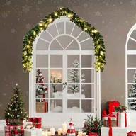 Ozdoby bożonarodzeniowe - vidaXL Girlanda bożonarodzeniowa z 600 diodami LED 2 pcs Zielony PVC - miniaturka - grafika 1