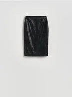 Spódnice - Reserved - Wzorzysta spódnica midi - czarny - miniaturka - grafika 1