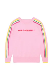 Karl Lagerfeld sweter dziecięcy kolor różowy - Swetry dla dziewczynek - miniaturka - grafika 1