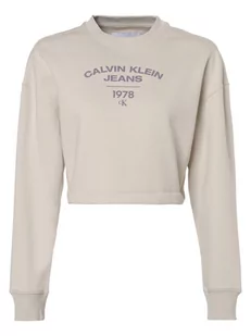 Calvin Klein Jeans - Damska bluza nierozpinana, beżowy - Bluzy damskie - miniaturka - grafika 1