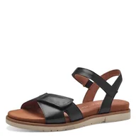Moda i Uroda OUTLET - MARCO TOZZI Feel Me damskie sandały, skóra, miękka wyściółka wewnętrzna, 2-28401-42 sandały z obcasem, czarny, 37 eu - miniaturka - grafika 1