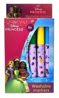 Przybory szkolne - Zestaw zmywalnych flamastrów Disney Księżniczki - 6 sztuk - miniaturka - grafika 1