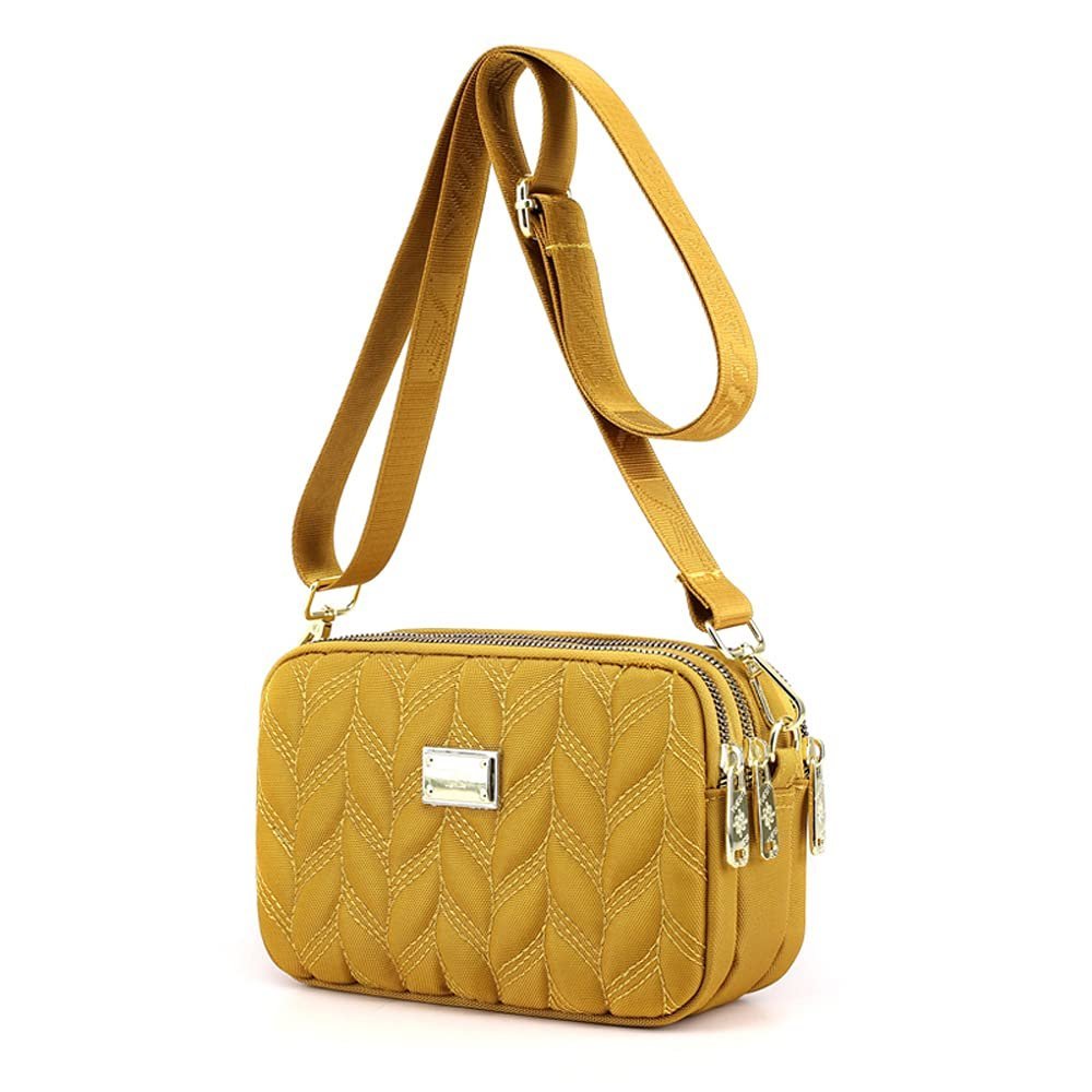 YANAIER Torebka Damska Na Telefon Wodoodporna Nylonowa Żółta