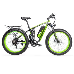 Rower elektryczny cyrusher XF800 - Silnik BAFANG 750W 13Ah opony pełne 26"x4.0 FAT BIKE 28 km/h - Zielona - Rowery elektryczne - miniaturka - grafika 3