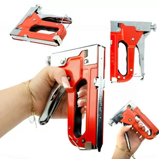 Metalowy zszywacz tapicerski / taker - Rosfix Red Killer + Wkrętak kątowy do bitów 1/4” + 10 uniwersalnych bitów - Nitownice - miniaturka - grafika 1