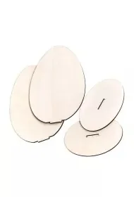 Drewniane jajka z podstawką 15cm 2szt - Zabawki kreatywne - miniaturka - grafika 1