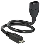 Kable USB - Delock Kabel USB USB Kabel A micro-B Bu/St OTG Shape 0.35m 83927 - miniaturka - grafika 1