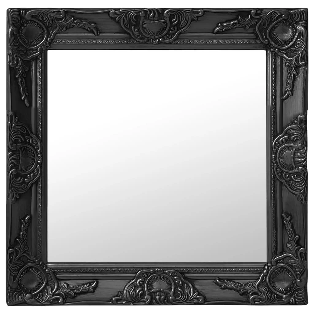vidaXL Lustro ścienne w stylu barokowym, 50x50 cm, czarne