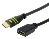 Kable komputerowe i do monitorów - TECHLY HDMI High Speed Verlaengerungskabel 1m schwarz mit Ethernet 4K 30Hz 19pol.HDMI Stecker auf 19pol.HDMI Buchse mit Goldkontakte - miniaturka - grafika 1