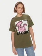 Koszulki i topy damskie - ONLY T-Shirt Pixie 15316702 Zielony Regular Fit - miniaturka - grafika 1