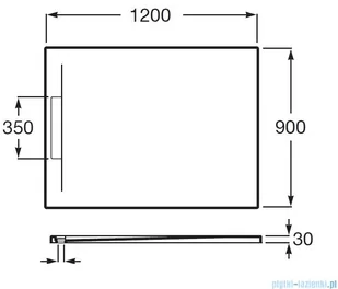 Roca Pyros 120x90cm brodzik prostokątny konglomeratowy cafe AP9014B038401660 | - Brodziki prysznicowe - miniaturka - grafika 2