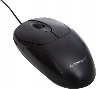 Q-Connect Myszka komputerowa Q-CONNECT, przewodowa, czarna - Akcesoria do komputerów stacjonarnych - miniaturka - grafika 1