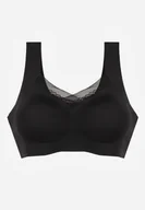 Biustonosze - Czarny Biustonosz Sportowy z Siateczką i Usztywnionymi Miseczkami Zerirae - miniaturka - grafika 1