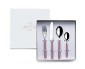 Sztućce dla dzieci - Zestaw 4 sztućców dla dzieci Fantasia Cicogna Pink Mepra - miniaturka - grafika 1