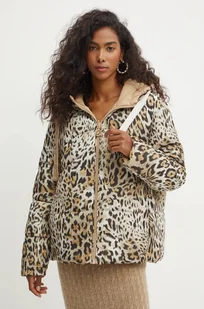 Guess kurtka dwustronna EMELIE damska kolor beżowy zimowa oversize W4BL38 WGK12 - Kurtki damskie - miniaturka - grafika 1