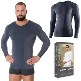 Koszulka męska WEŁNIANA termo BRUBECK LS11600 XXL - Koszulki męskie - miniaturka - grafika 1