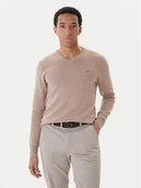 Swetry męskie - Tommy Hilfiger Sweter Essential MW0MW14745 Beżowy Regular Fit - miniaturka - grafika 1