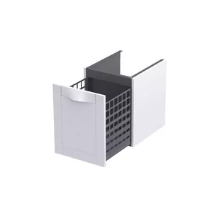 Oristo Szafka wisząca boczna niska SKAGEN 40 cm z koszem, BIAŁY MAT OR49-SN1S-40-2 - Szafki łazienkowe - miniaturka - grafika 1