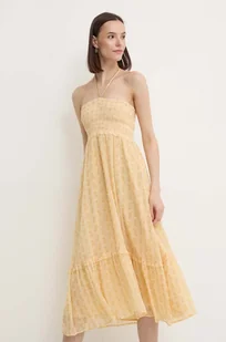 Pepe Jeans sukienka MADISON kolor żółty mini rozkloszowana PL901141 - Sukienki - miniaturka - grafika 1