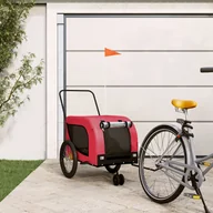 Sprzęt podróżny i transportery dla psów - vidaXL Przyczepka rowerowa dla psa, czerwono-czarna, tkanina i żelazo - miniaturka - grafika 1