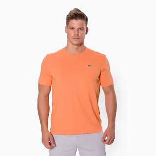 Koszulki sportowe męskie - Lacoste Koszulka tenisowa męska pomarańczowa TH7618 - grafika 1