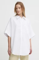Koszule damskie - Calvin Klein koszula damska kolor biały relaxed z kołnierzykiem klasycznym K20K206596 - miniaturka - grafika 1