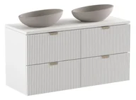 Szafki łazienkowe - Biała szafka wisząca pod umywalkę z 4 szufladami N4-C86 - miniaturka - grafika 1