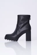 Botki damskie - Botki czarne Heel Platform Zip Boot Mg Nappa Calvin Klein YW0YW01546 38 - miniaturka - grafika 1