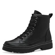 Kozaki damskie - Marco Tozzi Damskie buty Bootie Laced 2-25261-43, modne kozaki, czarne, 38 EU, czarny, 38 EU - miniaturka - grafika 1